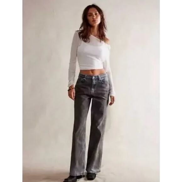 Free People We The Free Tinsley Baggy High-Rise Jeans 26 Short - Picture 1 of 6